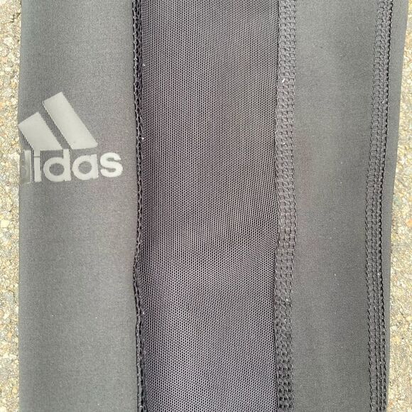 Adidas Black Leggings Activewear Performance Tight Mesh Cut Outs Women’s Medium - Picture 7 of 10